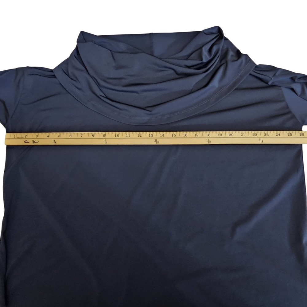 Planet by Lauren G Matte Jersey Cowl Neck Top 1 US Size 8 Midnight B Microfiber - Picture 4 of 10
